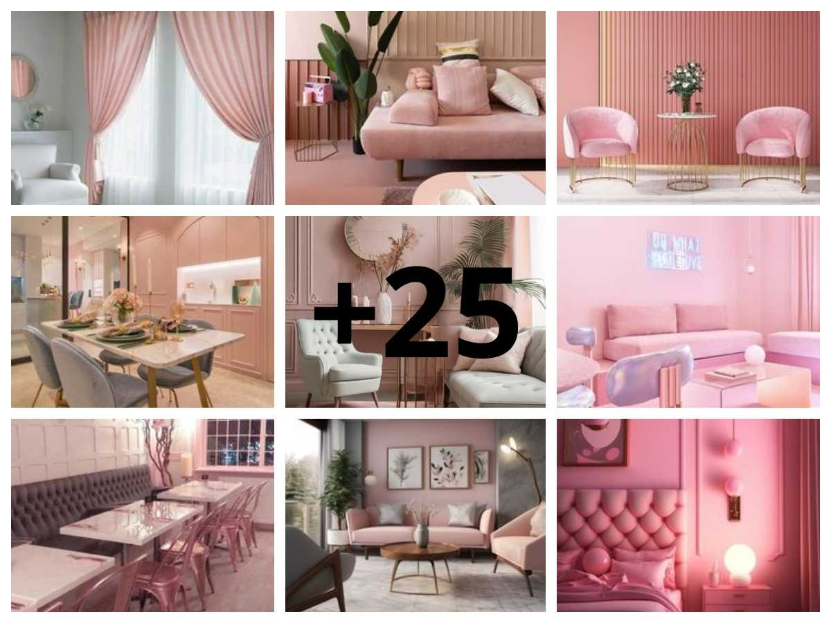 Pattern Rosa Interior Design El telón de fondo de color rosa pálido es una manera dulce de elevar un ...